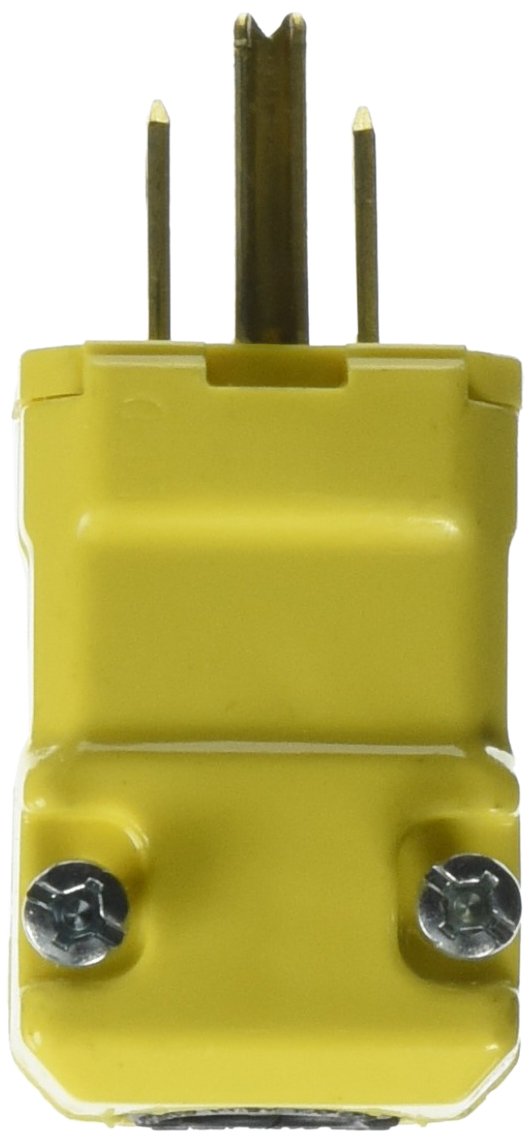Hubbell HBL5965VY Valise Plug, 15 amp, 125V, 5-15P, Yellow (Pack